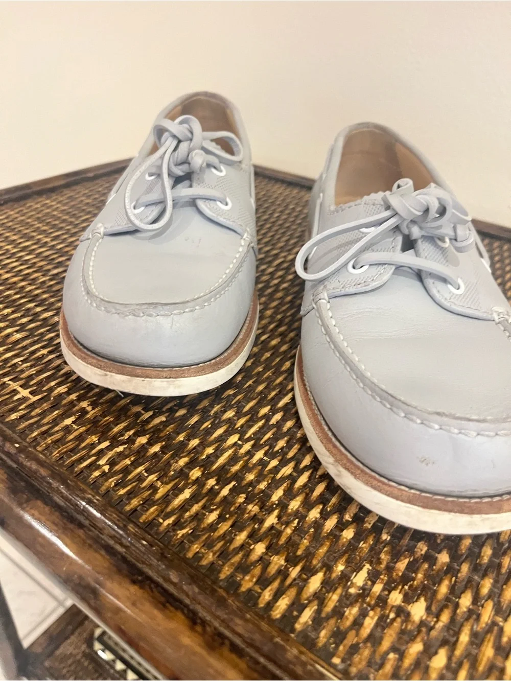 Louis Vuitton Men’s Light Gray Leather Boat Shoes